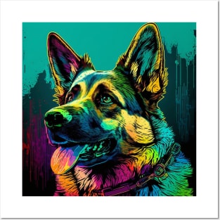 Pop Art German Shepherd Posters and Art